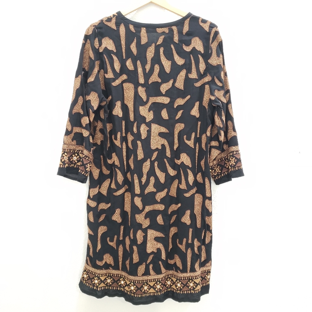 Soft Surroundings Anantara Black Embroidered Shift Dress Size Medium NWT - Picture 11 of 12